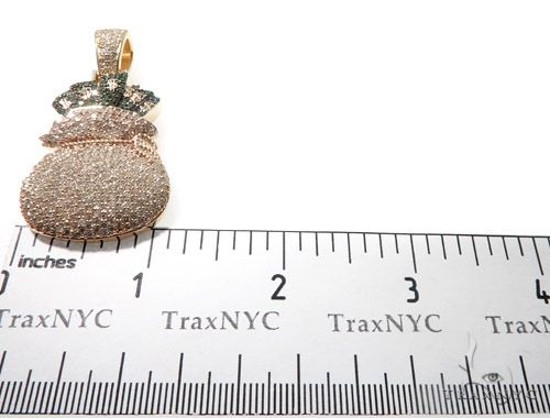 14K Gold Custom Prong Diamond Money Bag Pendant, photo 2 of 10