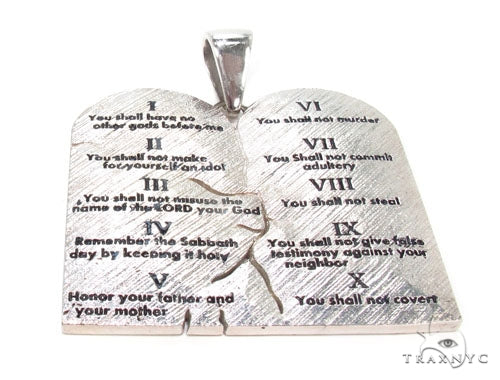 Custom Silver Decalogue Pendant, photo 4 of 7