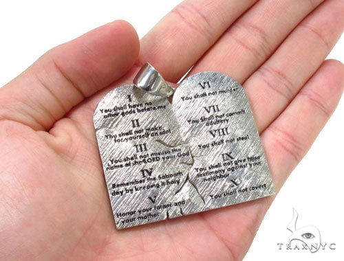 Custom Silver Decalogue Pendant, photo 5 of 7