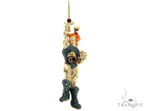Custom ThunderCats Lion pendant in 10k yellow gold – front-facing sculpted feline relief, detailed mane