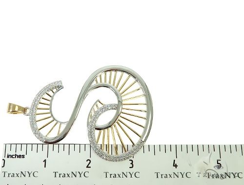 14K Gold Custom TowToned Initial S Pendant, photo 6 of 7