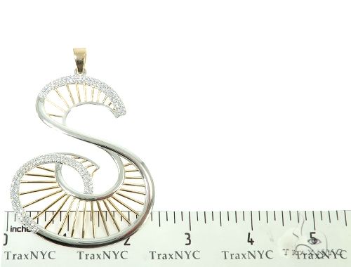14K Gold Custom TowToned Initial S Pendant, photo 7 of 7