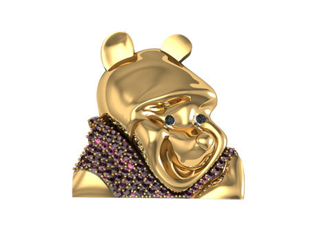 10K Gold Custom Winnie the Pooh Pendant, photo 5 of 11
