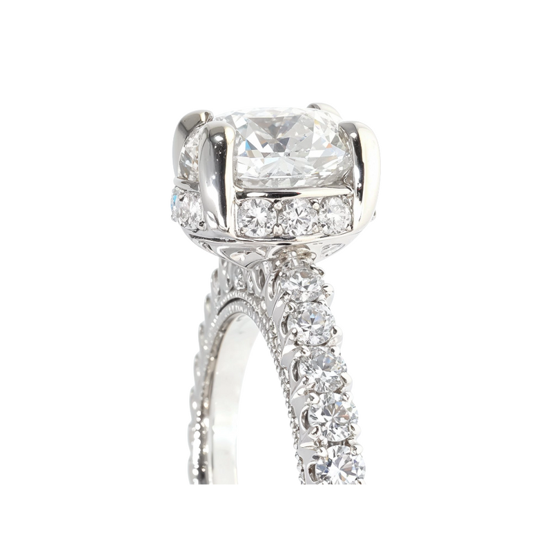 Custom Diamond Engagement Ring in 18K gold, view 4