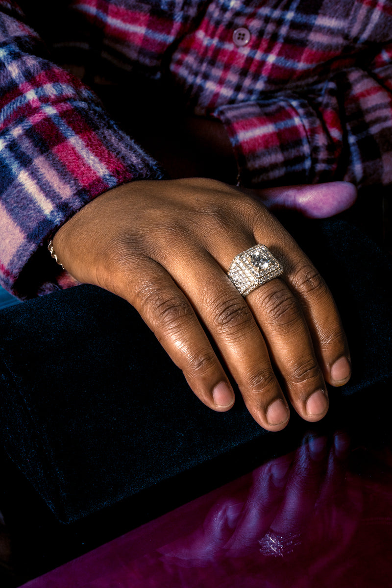 14K Gold Iced Out Mens Lab-Grown Diamond Ring, photo 9 of 9
