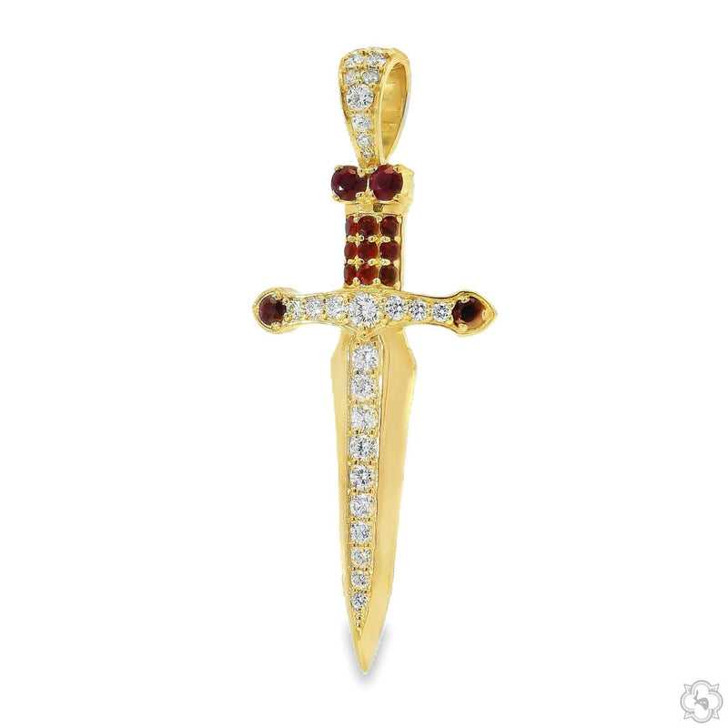 10K Gold Dagger Knife Pendant, photo 4 of 8