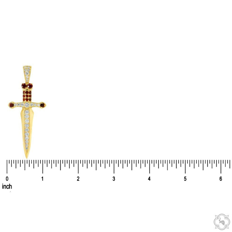 10K Gold Dagger Knife Pendant, photo 6 of 8