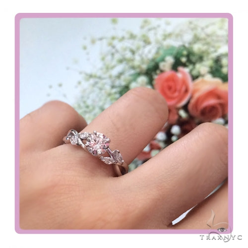 14K Gold Daisy Diamond Engagement Ring, photo 3 of 9