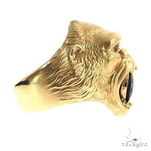 14K Gold Dark Blue Sapphire Gorilla Ring, photo 3 of 6