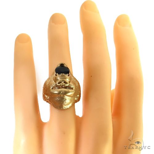 14K Gold Dark Blue Sapphire Gorilla Ring, photo 6 of 6