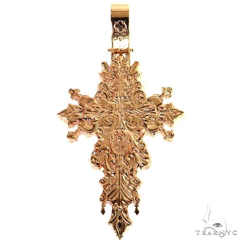 14K Gold Sovereign's Halo Sapphire Cross pendant, photo 5 of 8