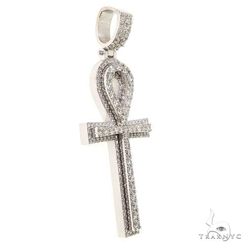 14K Gold Lab-Grown Diamond Ankh Cross Pendant, photo 2 of 7
