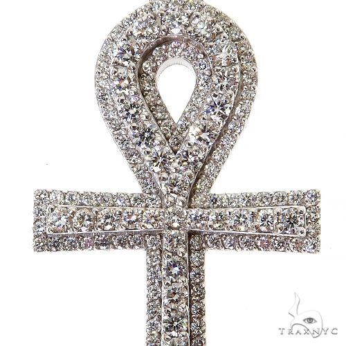 14K Gold Lab-Grown Diamond Ankh Cross Pendant, photo 3 of 7