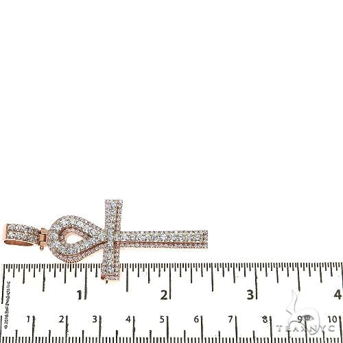 14K Gold Lab-Grown Diamond Ankh Cross Pendant, photo 6 of 7