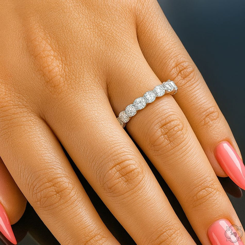 14K Gold Diamond Bezel Band 2.5mm, photo 5 of 5