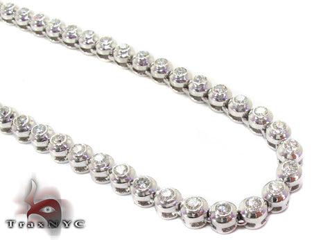 14K Gold Diamond Bezel Chain 24 Inches 4mm, photo 3 of 11