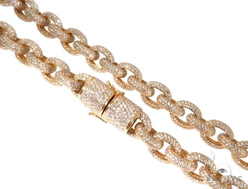 Diamond Cable Link Chain with Custom Lock 64486 | TraxNYC