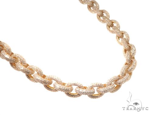 Yellow diamond-encrusted cable link chain with custom locking clasp, men's jewelry