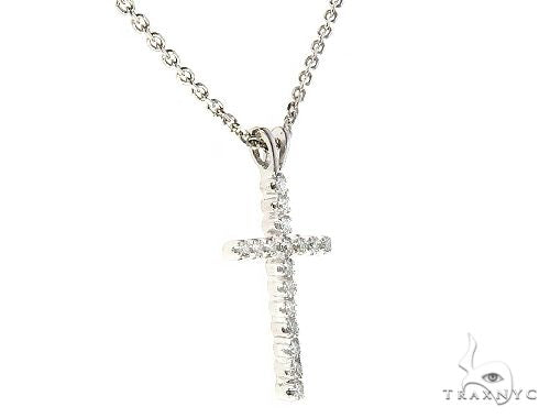 14K Gold Diamond Cross Necklace With Cable Chain Set, photo 2 of 7