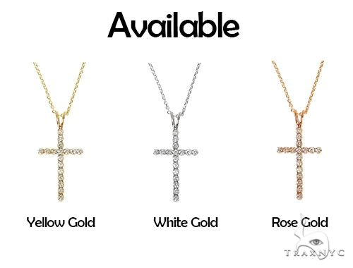 14K Gold Diamond Cross Necklace With Cable Chain Set, photo 5 of 7