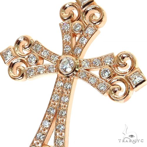 14K Gold Diamond Cross Pendant, photo 3 of 7