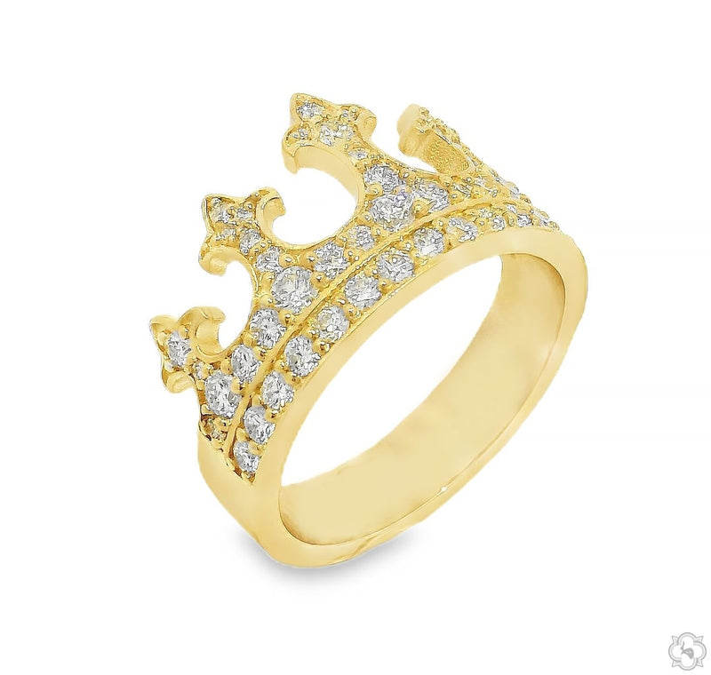 14K Gold Diamond Crown Ring, photo 3 of 7