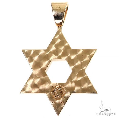 14K Gold Diamond David Star Pendant, photo 4 of 7