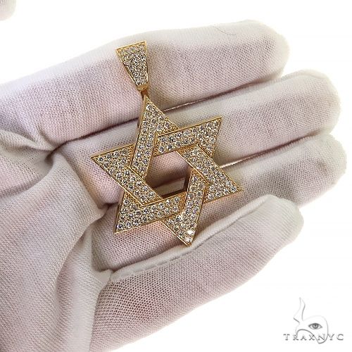 14K Gold Diamond David Star Pendant, photo 7 of 7