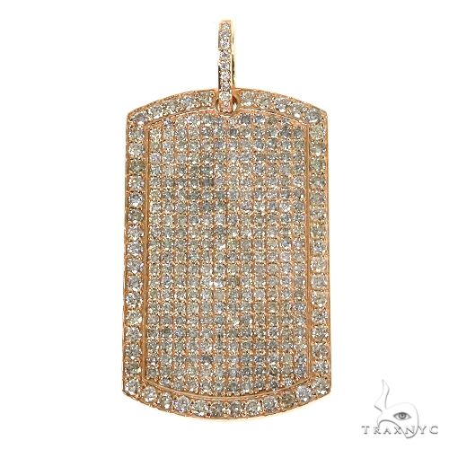 Rose gold dog tag pendant fully encrusted with sparkling diamonds for men