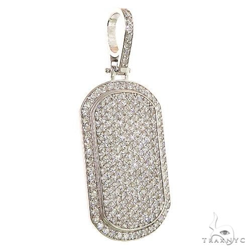 14K Gold Diamond Dog Tag Pendant, photo 2 of 6