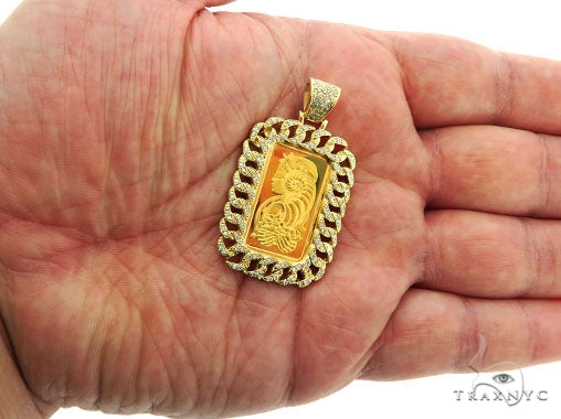 Miami Cuban Diamond Dog Tag With 10g Suisse Fine Gold 999.9, photo 5 of 7