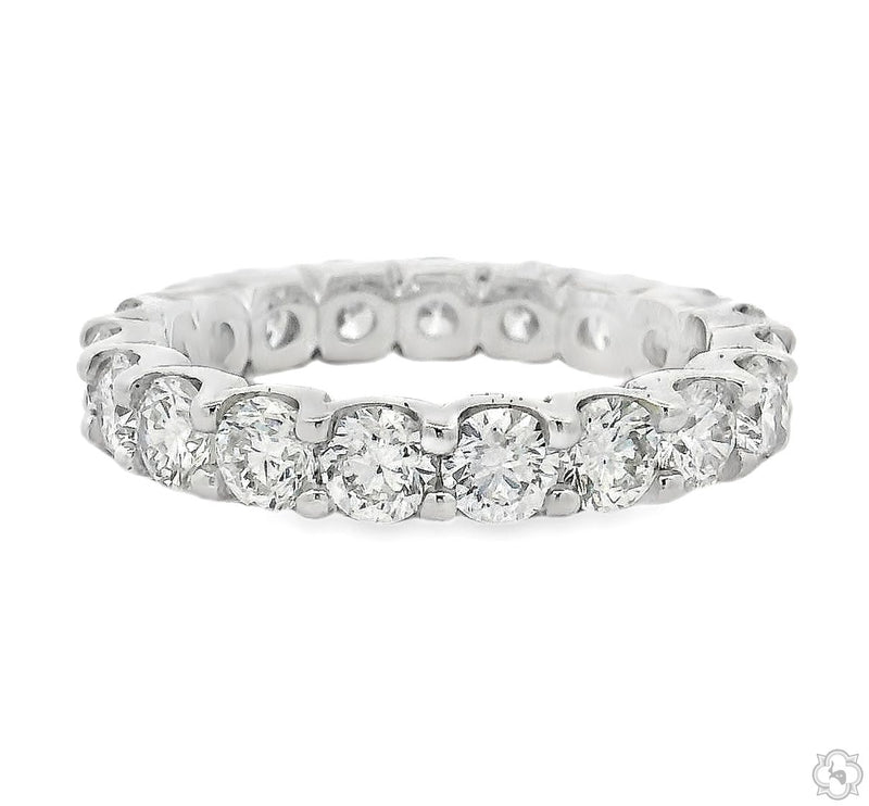 White gold diamond eternity band with round brilliant-cut diamonds in a continuous circle