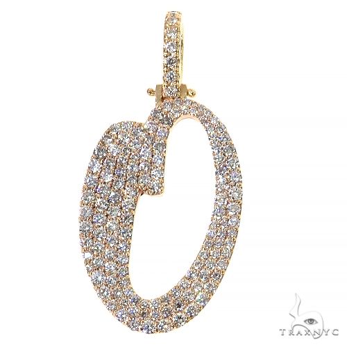 Yellow gold diamond-studded initial O pendant with pavé-set sparkling stones