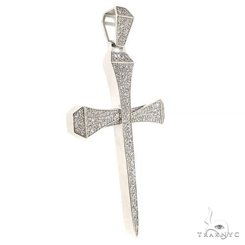 14K Gold Medium Diamond Nail Cross (Lab), photo 2 of 7