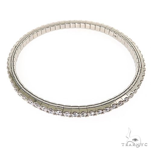 14K Gold Lab-Grown Diamond Stretch Bangle Bracelet, photo 2 of 3