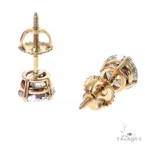 14K Gold 2 Ctw Round-Cut Diamond Studs (Lab), photo 3 of 4