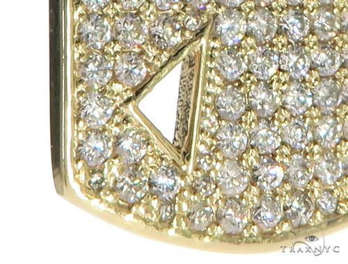 10K Gold Diamond Triangle Dog Tag Pendant, photo 3 of 12