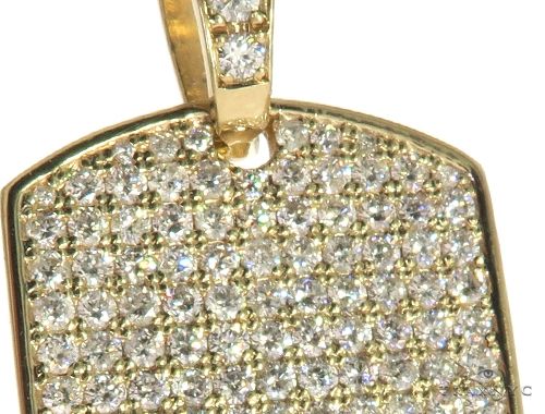 10K Gold Diamond Triangle Dog Tag Pendant, photo 4 of 12