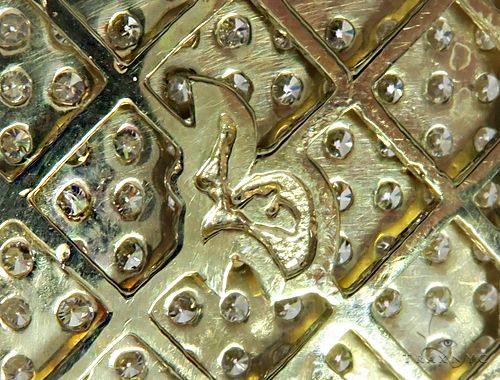 10K Gold Diamond Triangle Dog Tag Pendant, photo 9 of 12