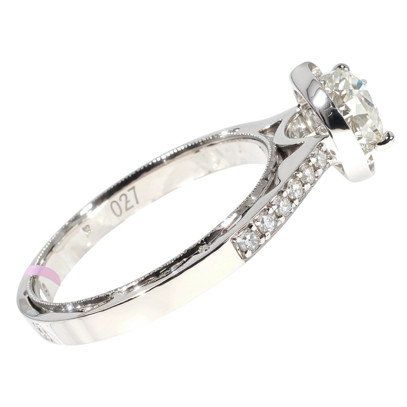 Diamond Halo Engagement Ring in 18K gold, view 2