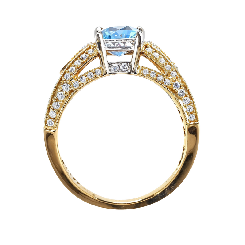Diamond Tanzanite Ring in 14K gold, view 6