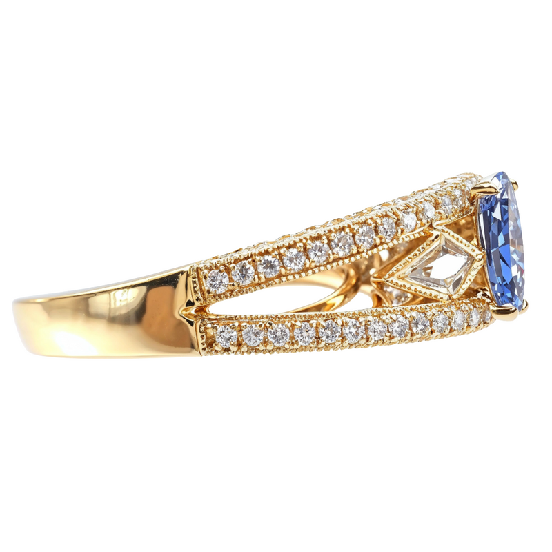 Diamond Tanzanite Ring in 14K gold, view 4