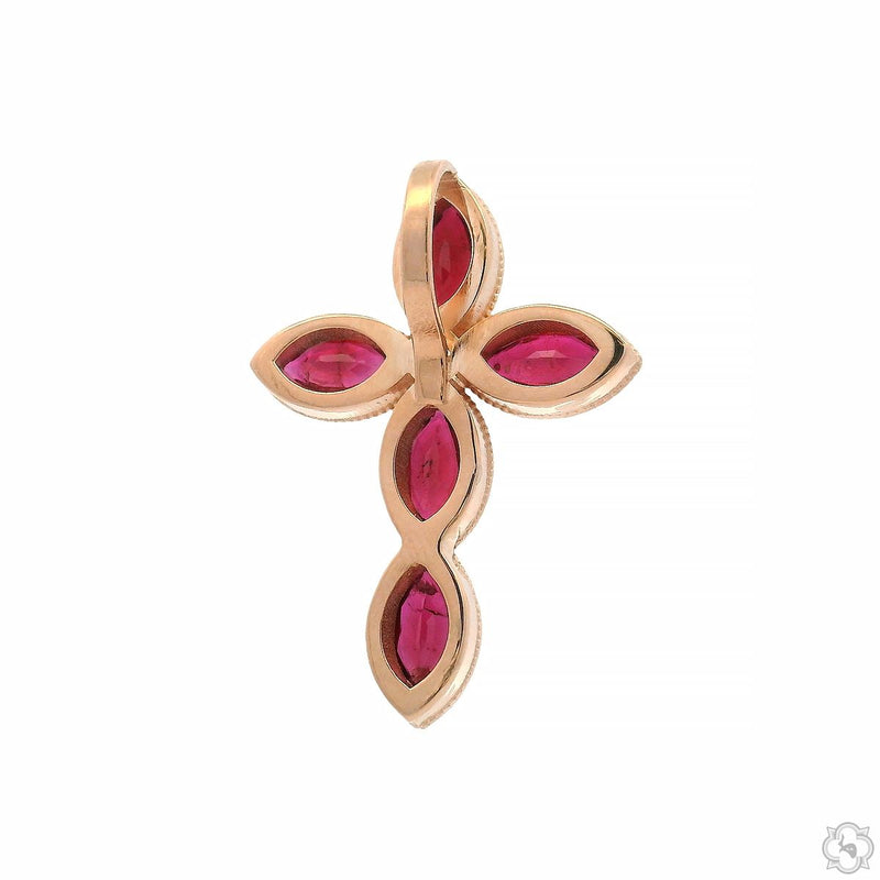 14K Gold Divine Scarlet Marquise Cross, photo 3 of 7