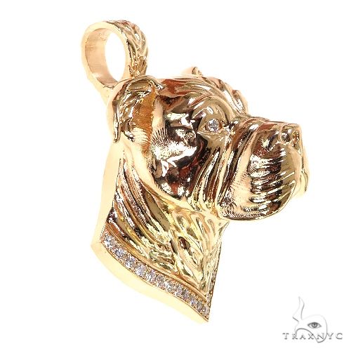 14K Gold Dog Head Pendant, photo 2 of 7