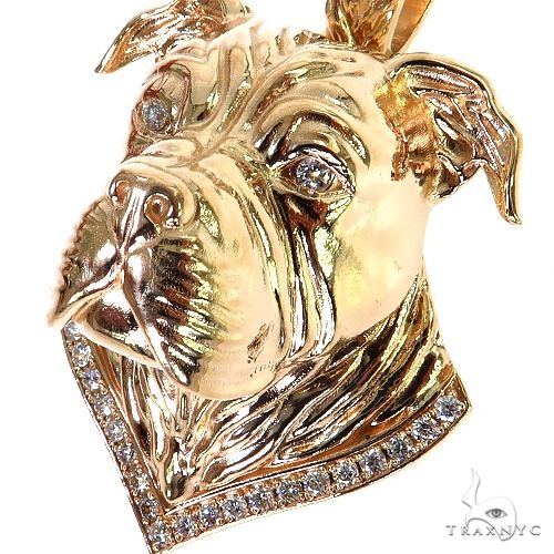 14K Gold Dog Head Pendant, photo 3 of 7