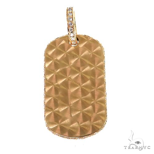 14K Gold Dog Tag Diamond Frame Photo Pendant, photo 4 of 6
