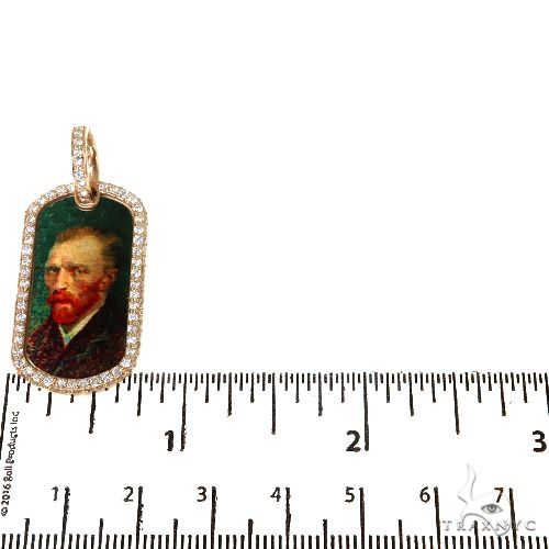 14K Gold Dog Tag Diamond Frame Photo Pendant, photo 5 of 6