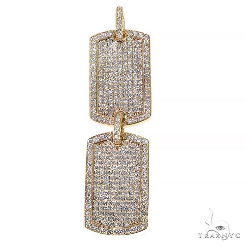 Double Dog Tag Diamond Pendant 68255 | TraxNYC