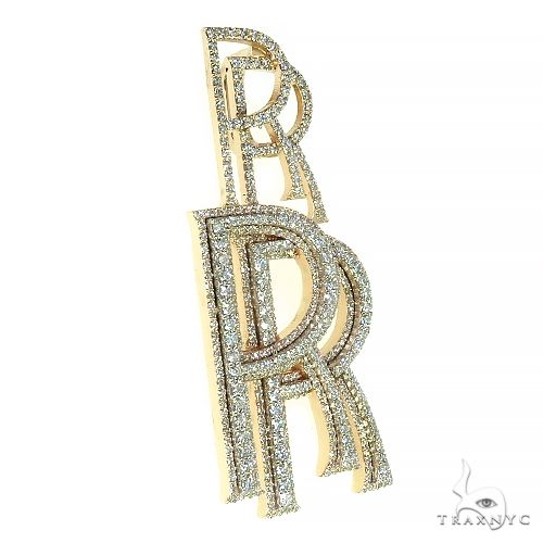Double initial pendant with sparkling diamonds in white gold setting