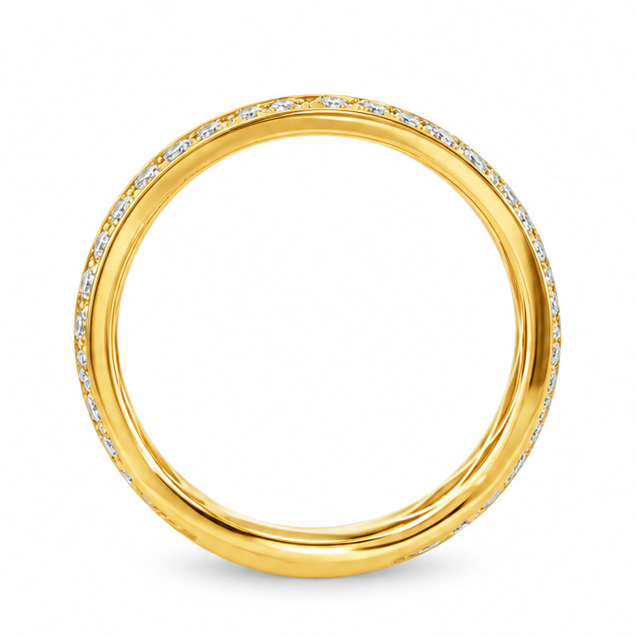 Dual Row Mens 14K Gold Wedding Ring, view 6